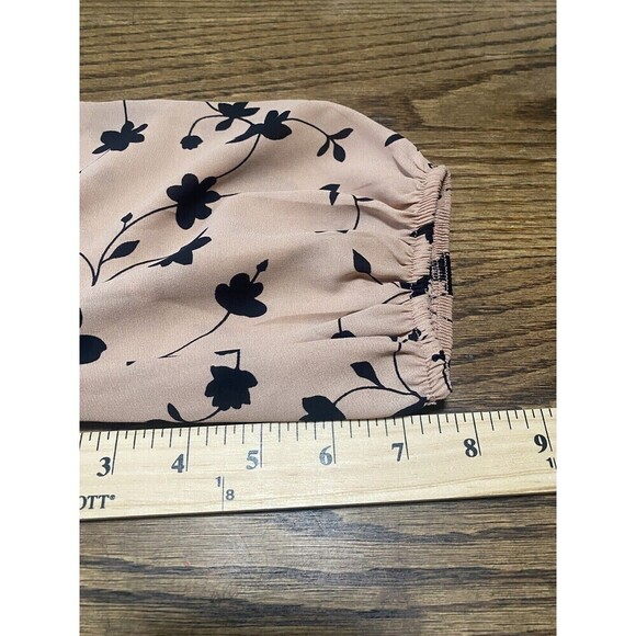 SIENNA SKY Top Womens XS Floral Cropped Blouse Tie Waist V-Neck Shirt NEW - Picture 4 of 9